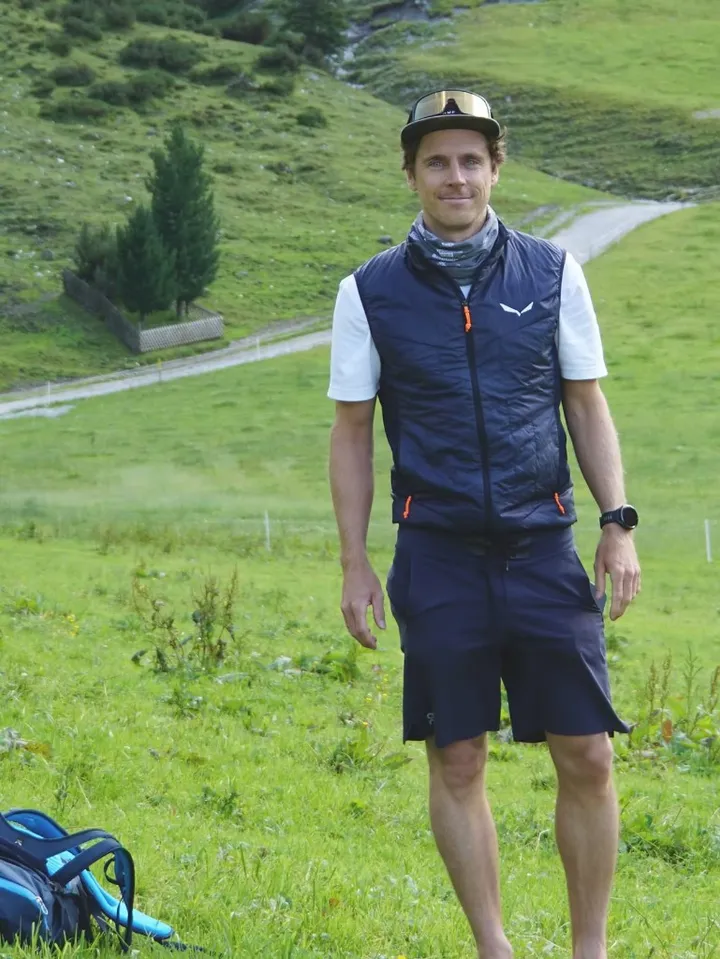 Bernhard, founder of Sidekik, in the mountains