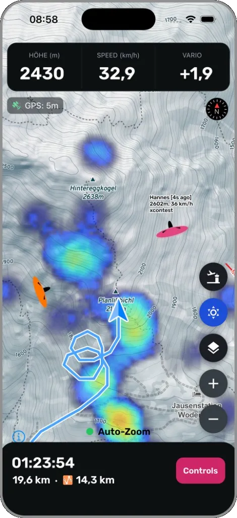 Sidekik Tracking: Karte und Live-Werte