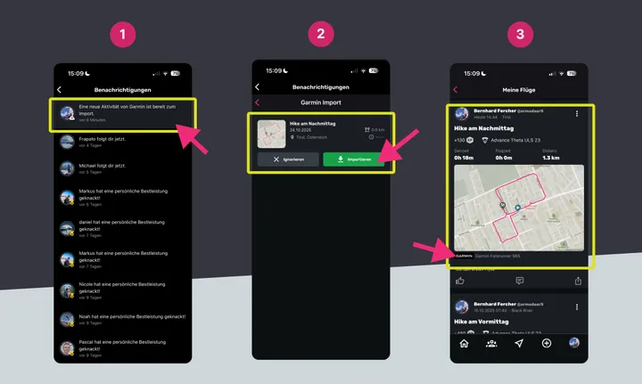 Garmin Connect import in Sidekik
